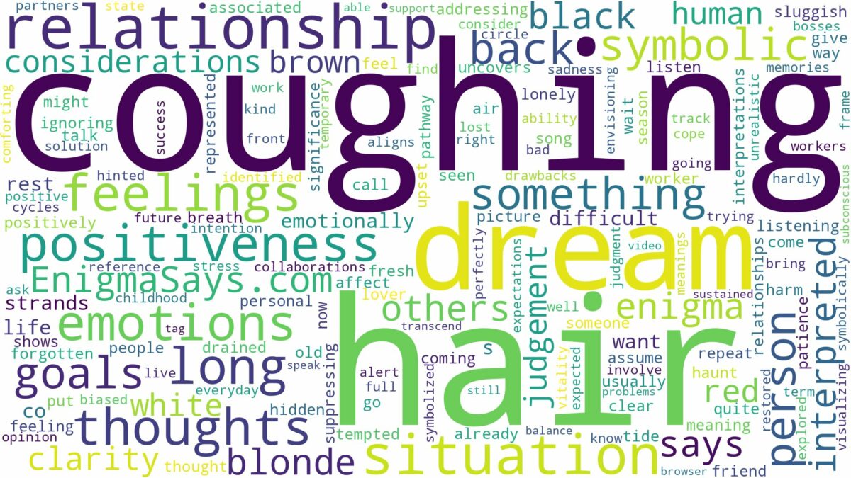 dream of coughing up hair and related dreams with their meanings in a word cloud