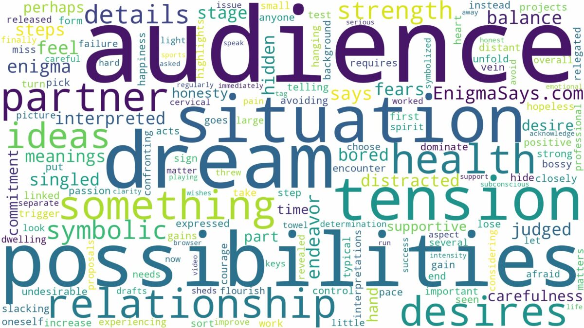 dream of being in an audience and related dreams with their meanings in a word cloud