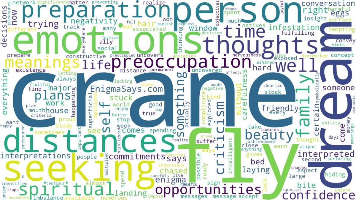 dream about crane fly and related dreams with their meanings in a word cloud