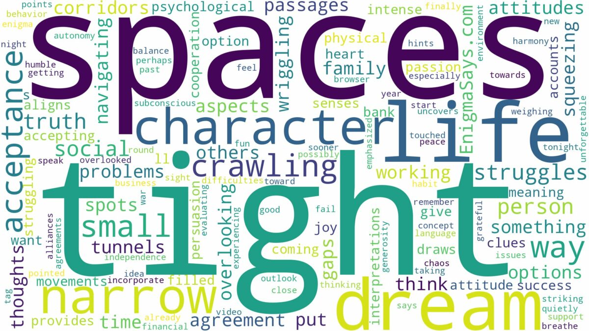 dreaming of crawling through small spaces and related dreams with their meanings in a word cloud