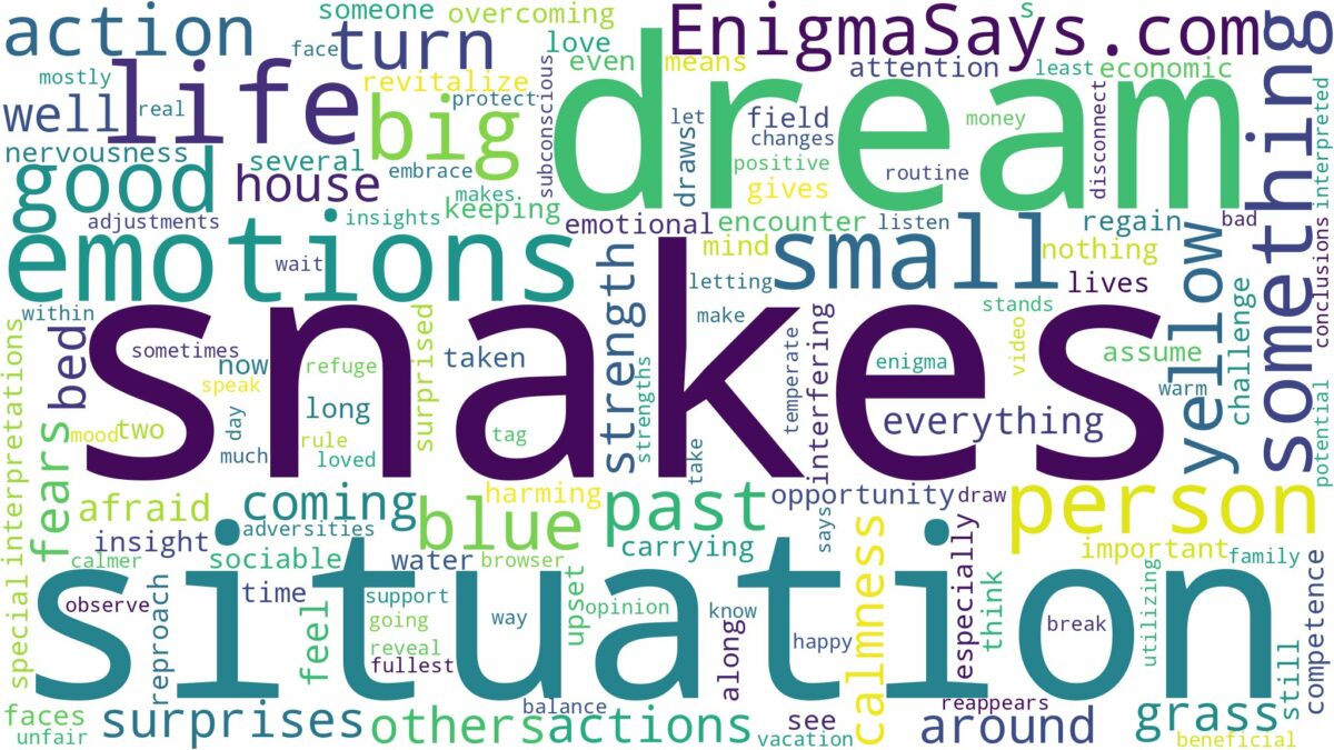 dream about big and small snakes and related dreams with their meanings in a word cloud