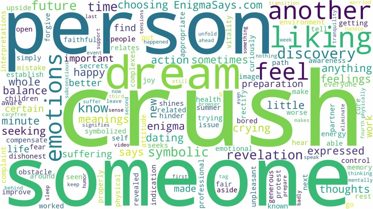 dreaming about crush liking someone else and related dreams with their meanings in a word cloud