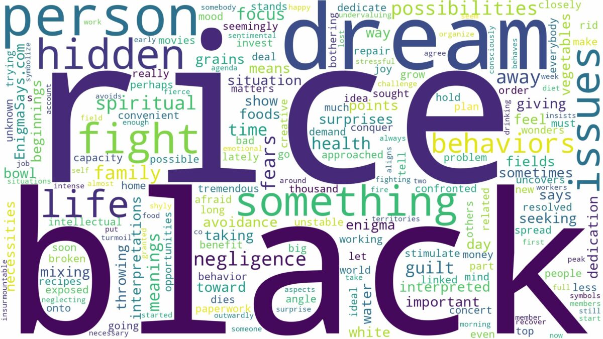 dream about black rice and related dreams with their meanings in a word cloud