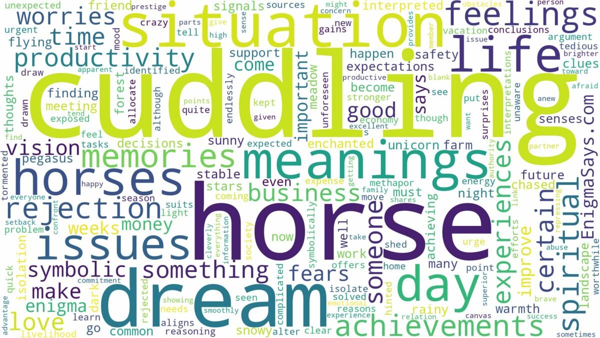 dream of cuddling a horse and related dreams with their meanings in a word cloud