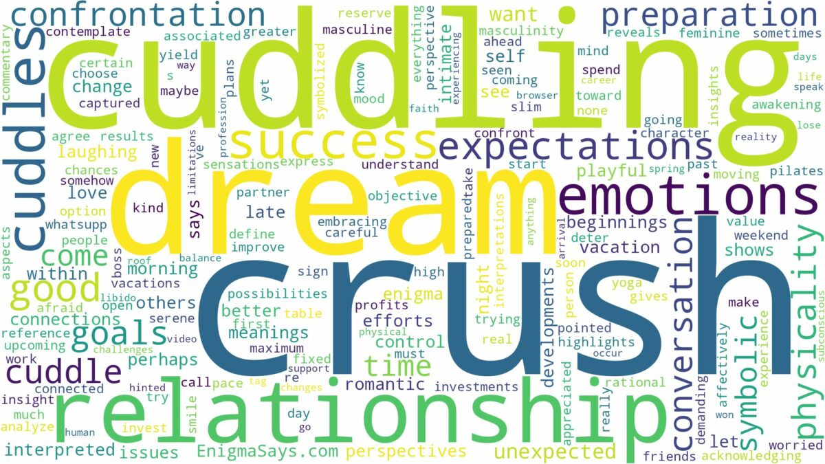 dreaming of cuddling with crush and related dreams with their meanings in a word cloud