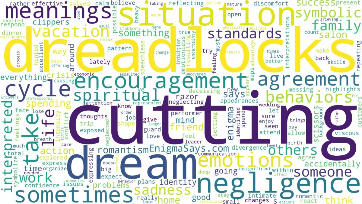 dream of cutting dreadlocks and related dreams with their meanings in a word cloud