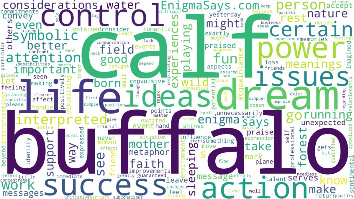 dream about buffalo calf and related dreams with their meanings in a word cloud