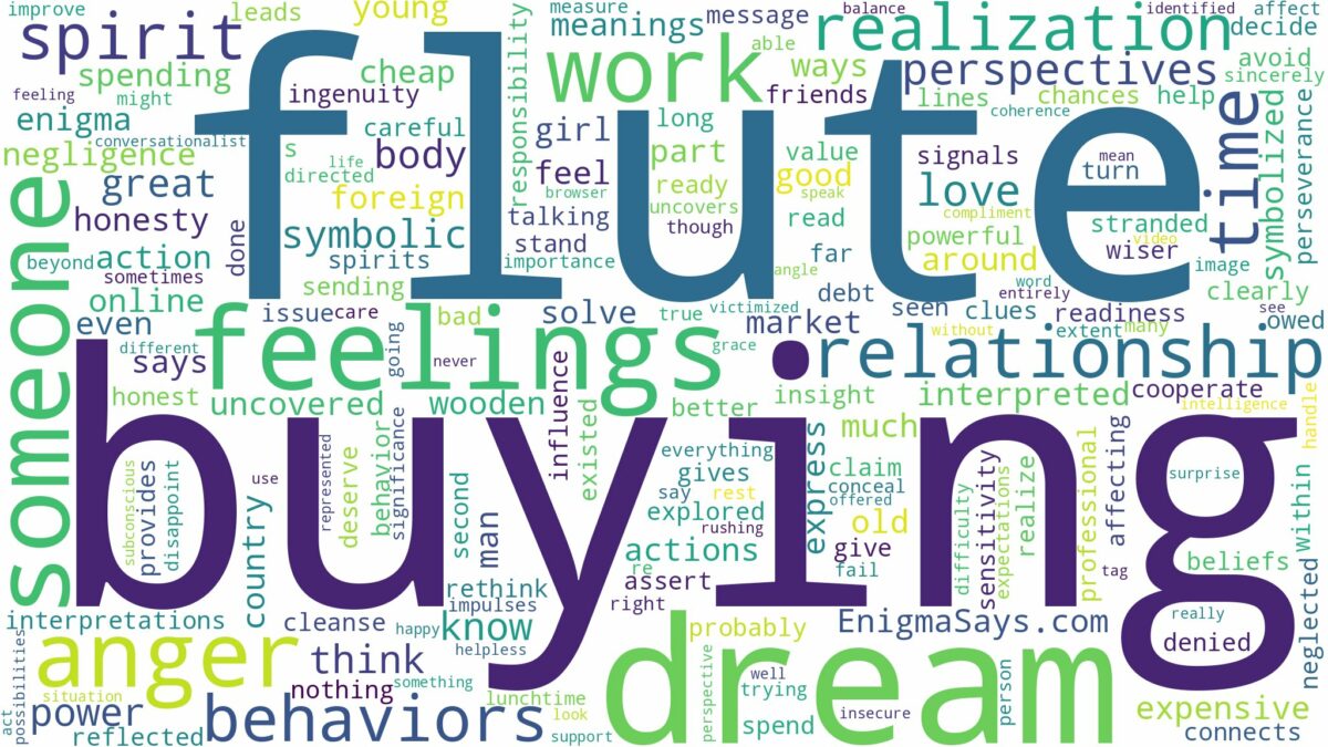 dream of buying a flute and related dreams with their meanings in a word cloud