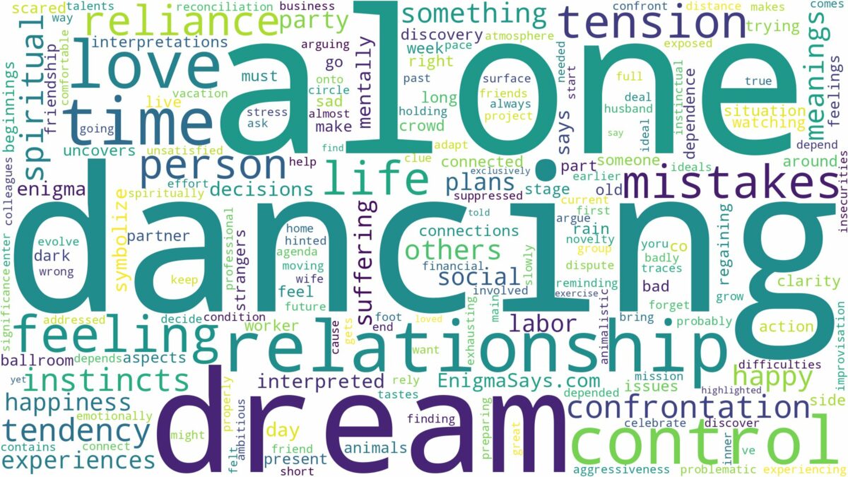 dream of dancing alone and related dreams with their meanings in a word cloud