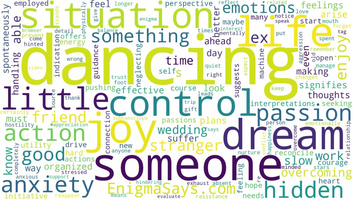 dreaming of dancing with someone and related dreams with their meanings in a word cloud