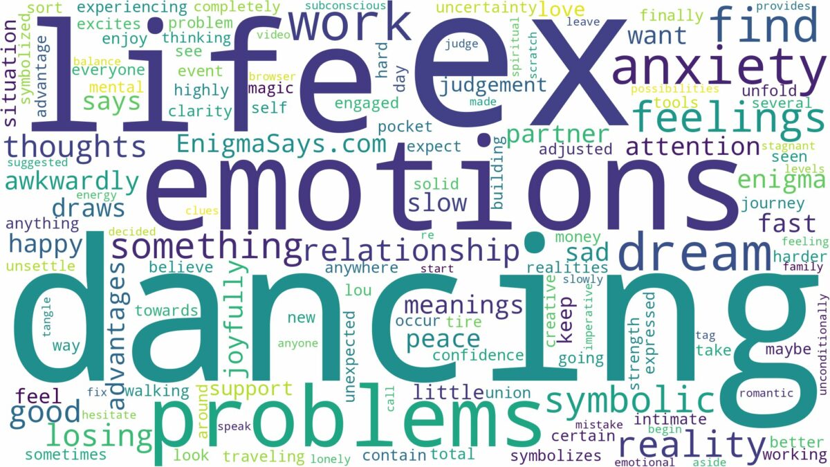 dreaming of dancing with your ex and related dreams with their meanings in a word cloud