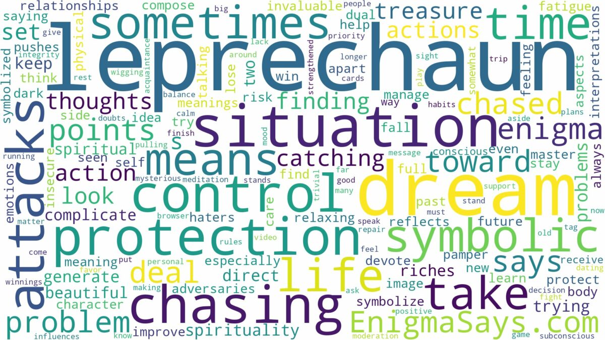 dream of chasing a leprechaun and related dreams with their meanings in a word cloud