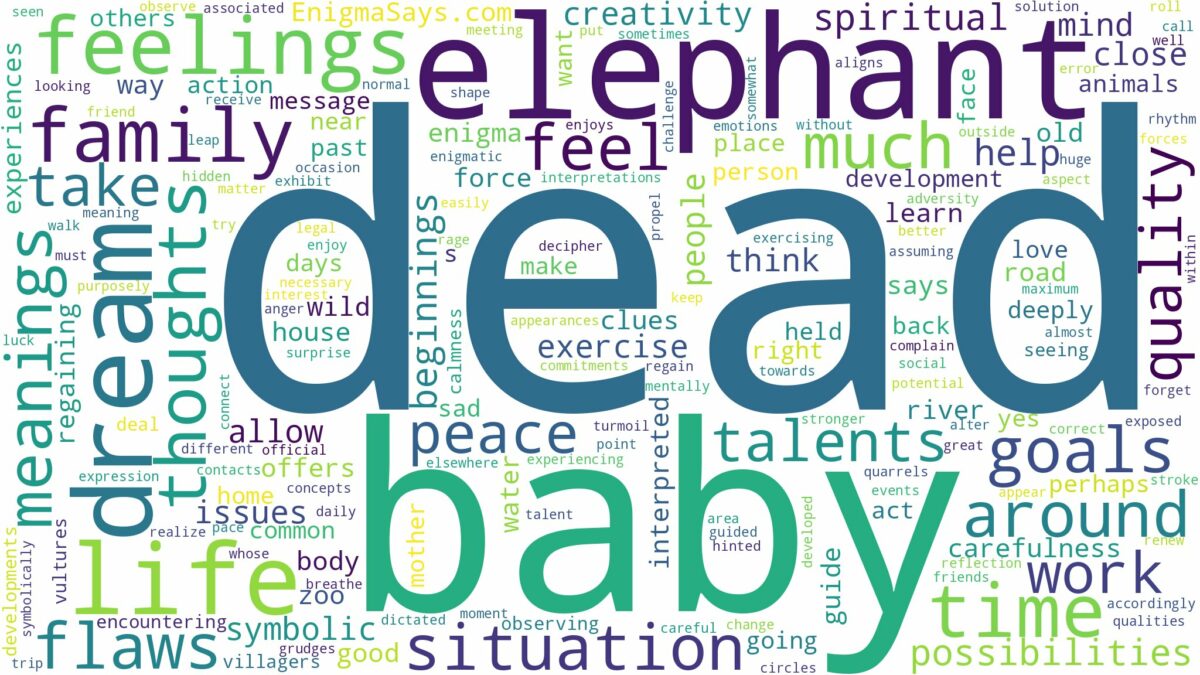 dream about dead baby elephant and related dreams with their meanings in a word cloud