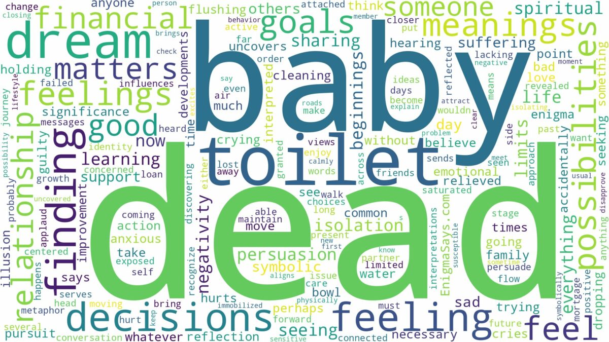 dream about dead baby in toilet and related dreams with their meanings in a word cloud