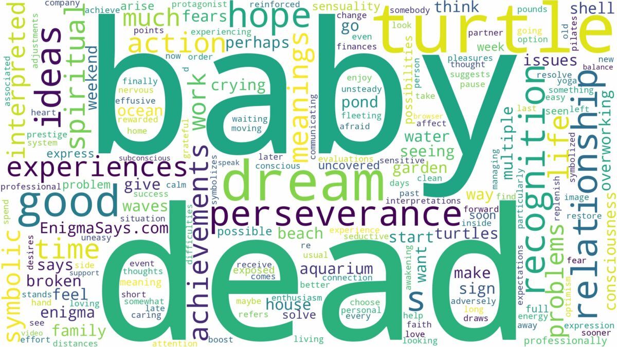 dream about dead baby turtle and related dreams with their meanings in a word cloud