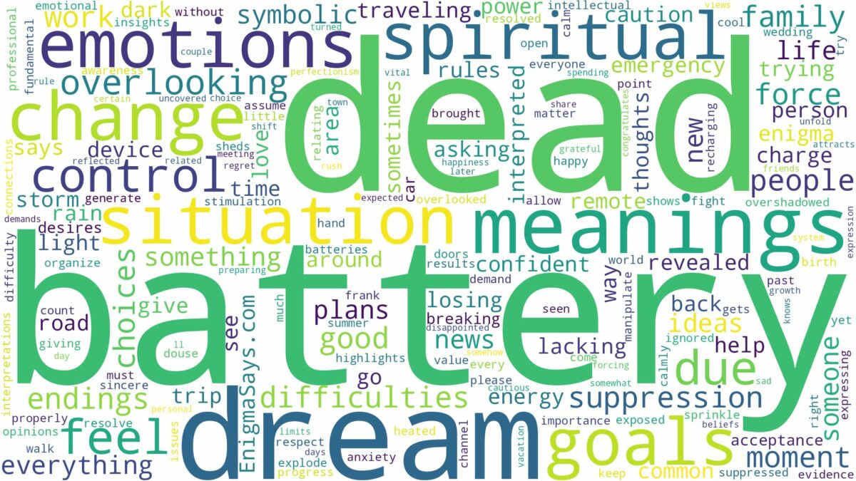 dream about dead battery and related dreams with their meanings in a word cloud