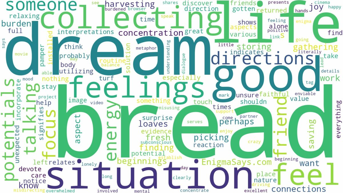 dream of collecting bread and related dreams with their meanings in a word cloud