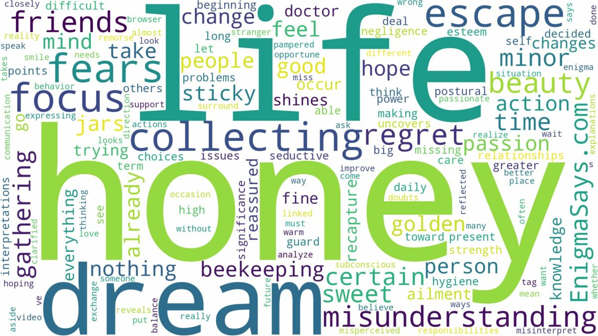 dream of collecting honey and related dreams with their meanings in a word cloud