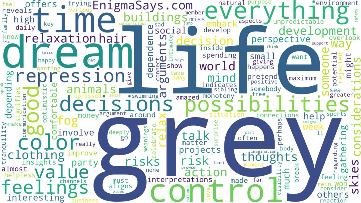 dream about color grey and related dreams with their meanings in a word cloud