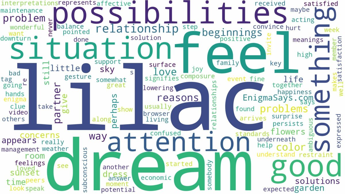 dream about color lilac and related dreams with their meanings in a word cloud