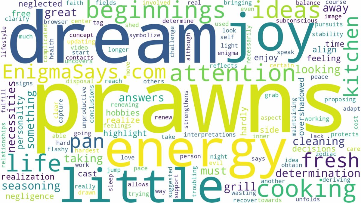 dream of cooking prawns and related dreams with their meanings in a word cloud