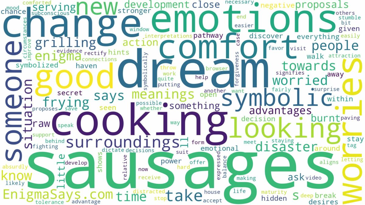 dream of cooking sausages and related dreams with their meanings in a word cloud