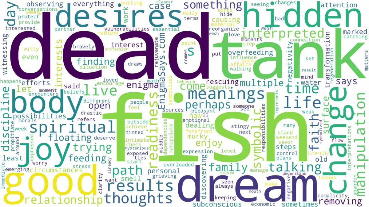 dream about dead fish in tank and related dreams with their meanings in a word cloud