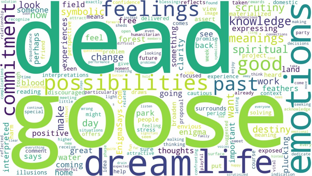 dream about dead goose and related dreams with their meanings in a word cloud