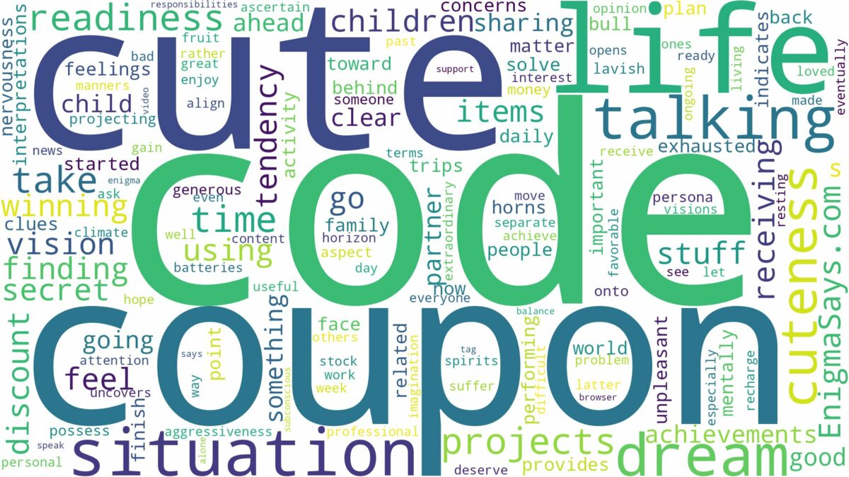 dreams about cuteness coupon code and related dreams with their meanings in a word cloud