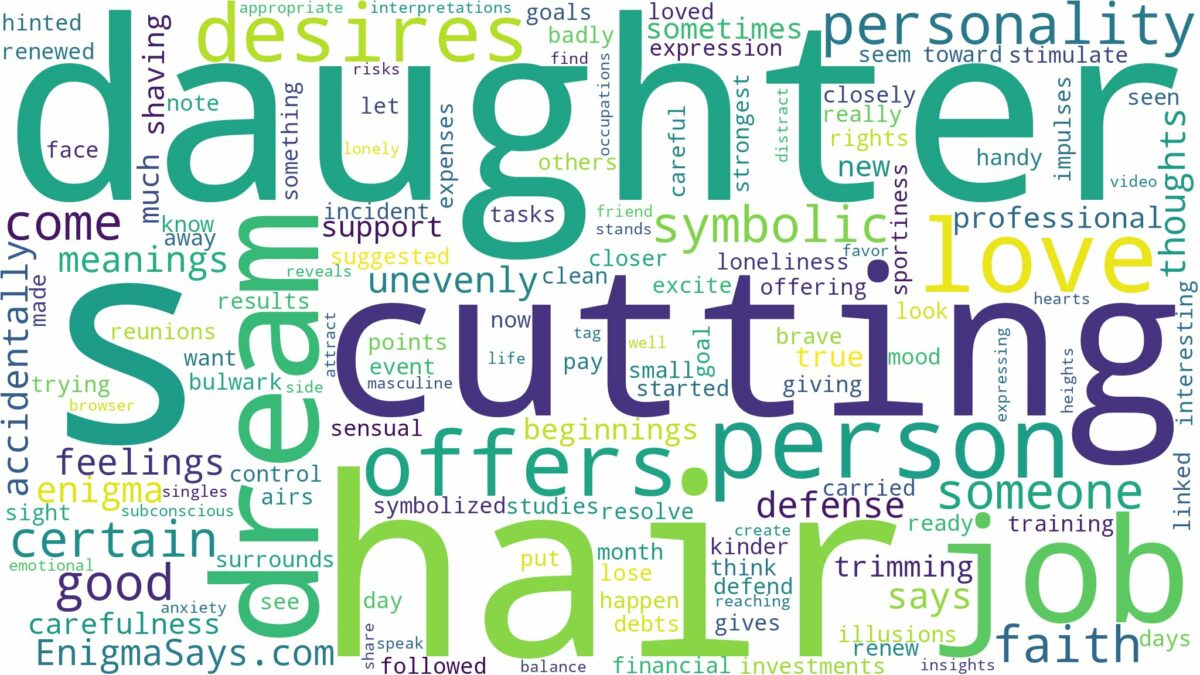 dreaming of cutting your daughter's hair and related dreams with their meanings in a word cloud