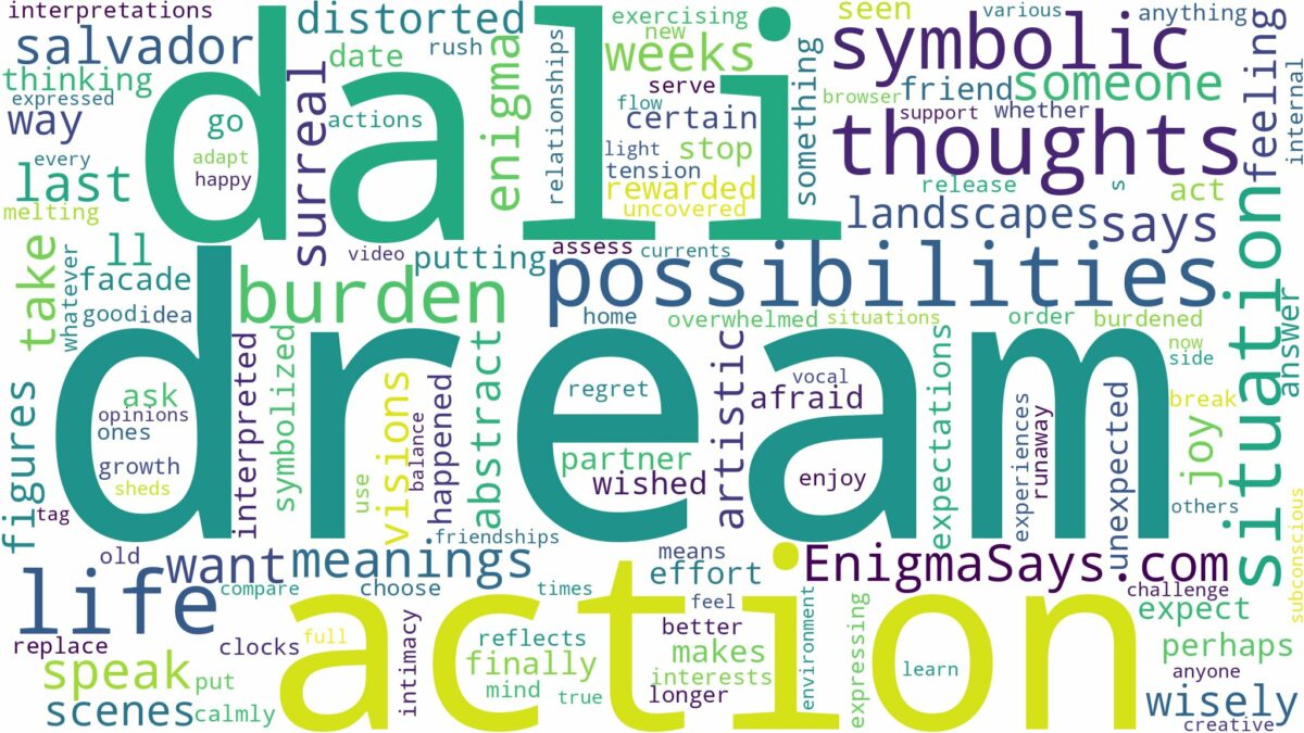 dream about dali and related dreams with their meanings in a word cloud