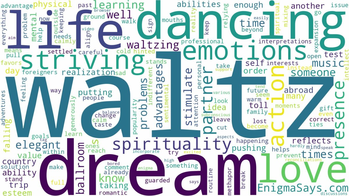 dream of dancing waltz and related dreams with their meanings in a word cloud