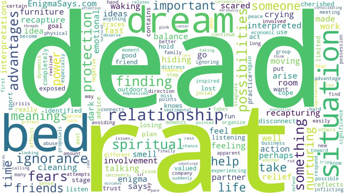 dream about dead rat under bed and related dreams with their meanings in a word cloud