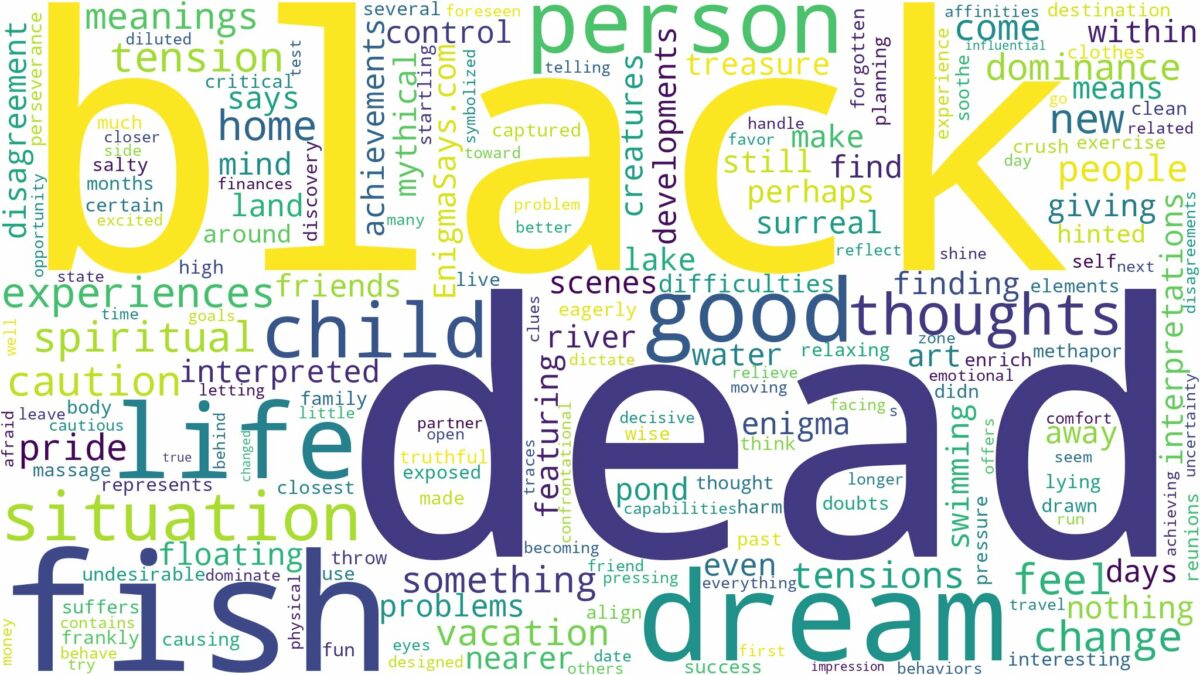 dream about dead black fish and related dreams with their meanings in a word cloud