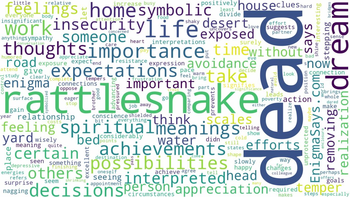 dream about dead rattlesnake and related dreams with their meanings in a word cloud