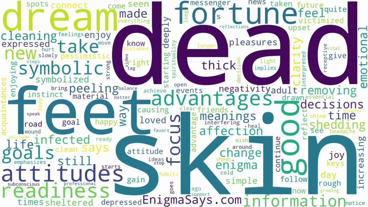 dream about dead skin on feet and related dreams with their meanings in a word cloud