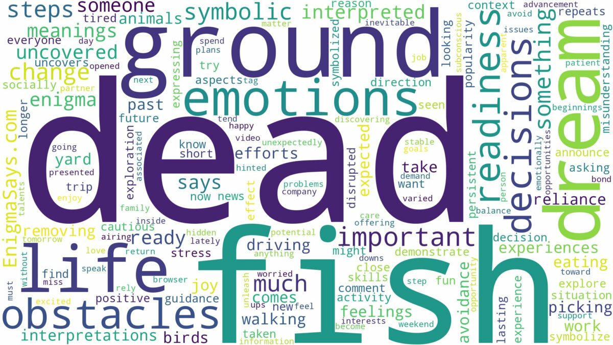 dream about dead fish on the ground and related dreams with their meanings in a word cloud