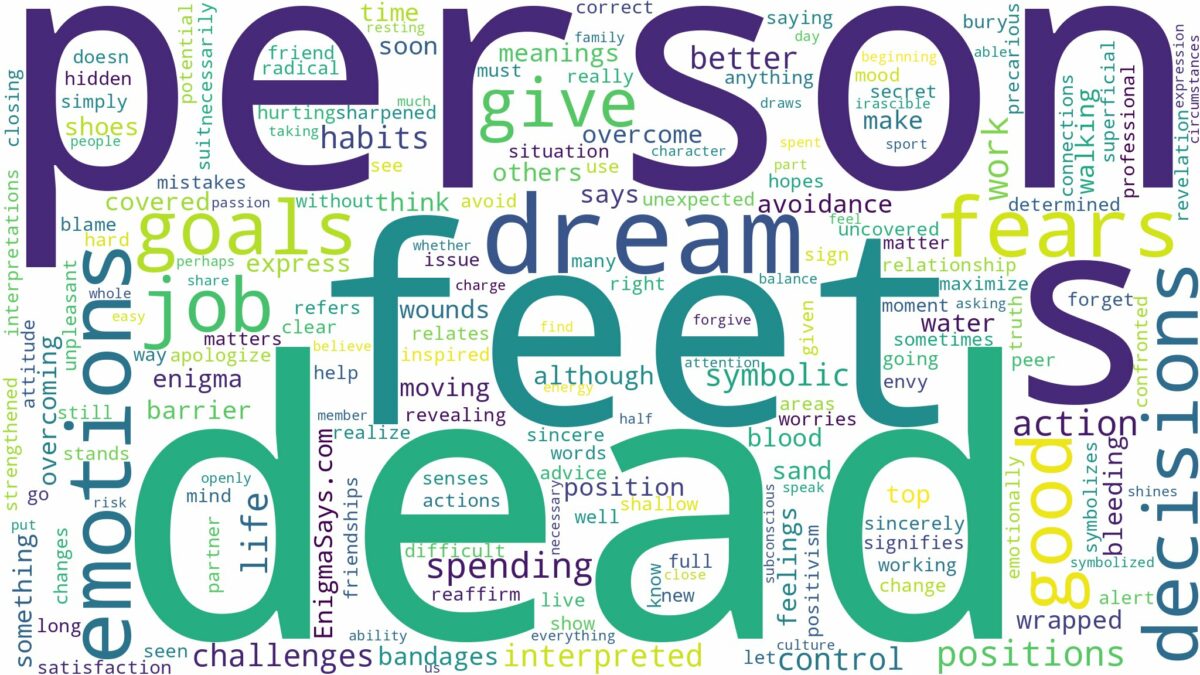 dream about dead person feet and related dreams with their meanings in a word cloud