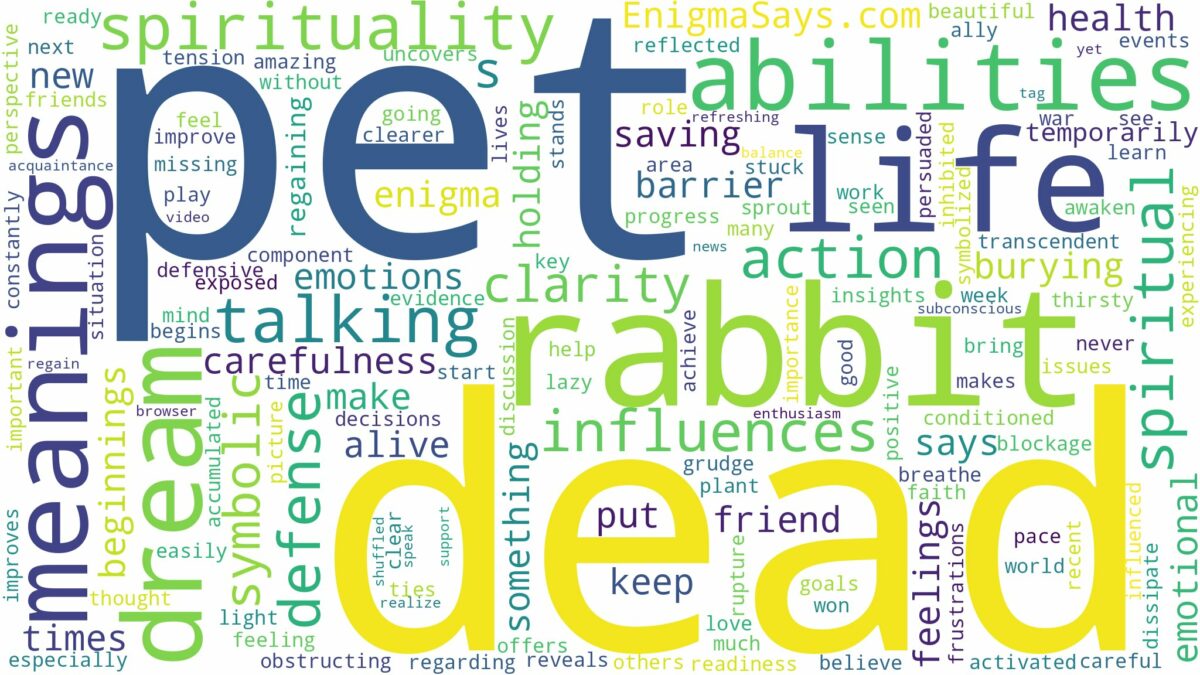 dream about dead pet rabbit and related dreams with their meanings in a word cloud