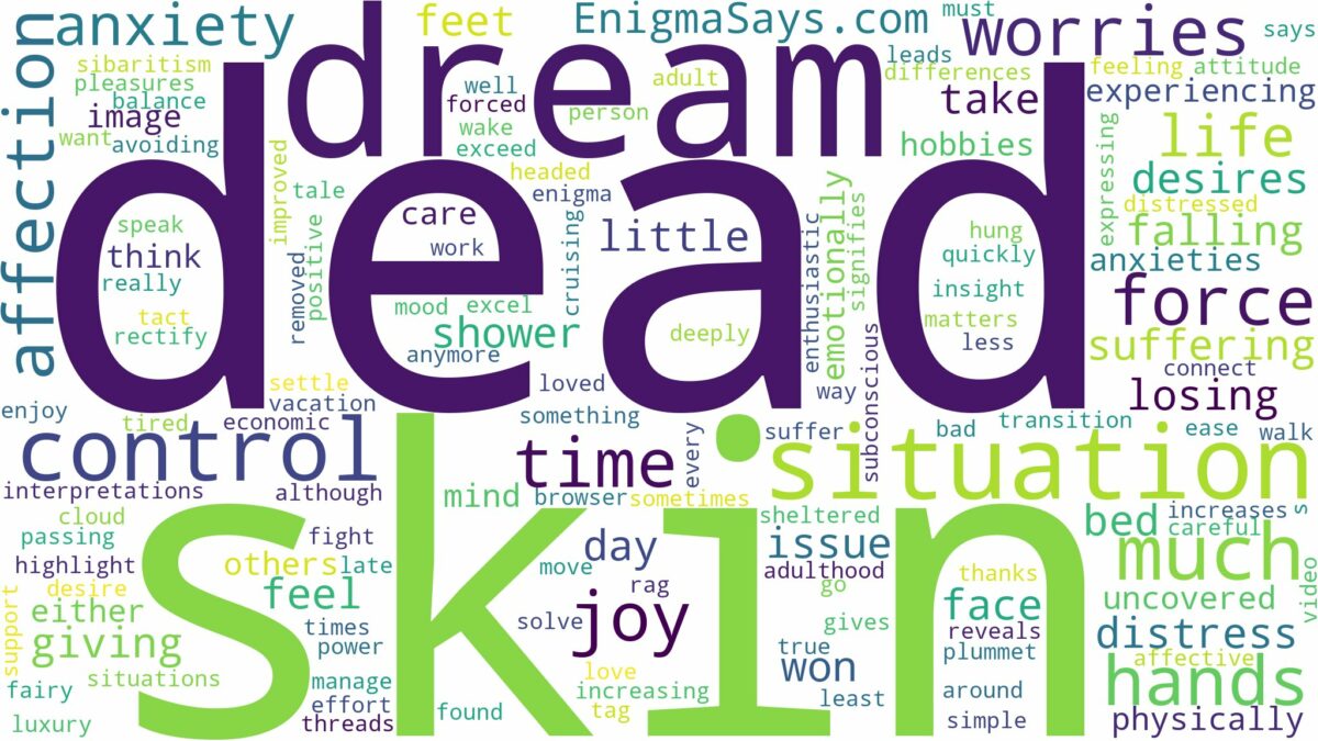 dream about dead skin and related dreams with their meanings in a word cloud