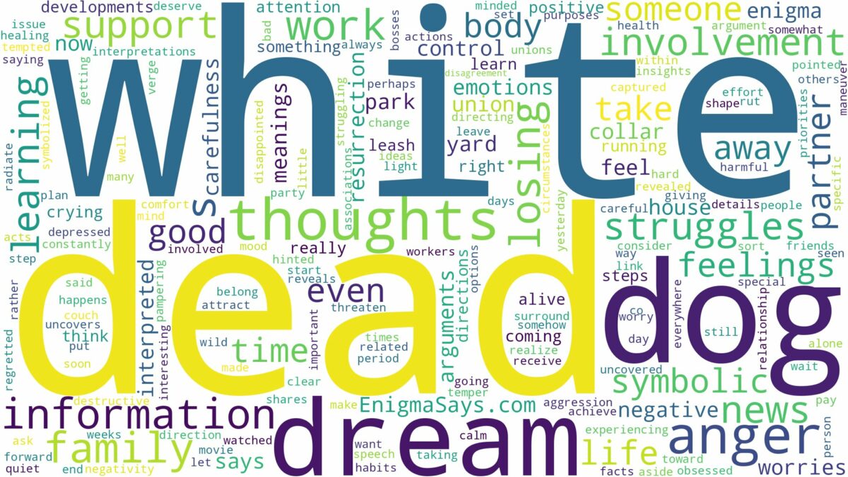 dream about dead white dog and related dreams with their meanings in a word cloud