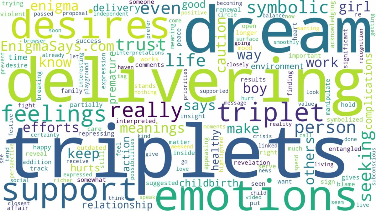 dream of delivering triplets and related dreams with their meanings in a word cloud