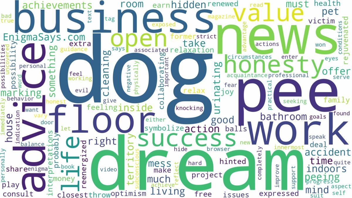 dream about dog pee on the floor and related dreams with their meanings in a word cloud