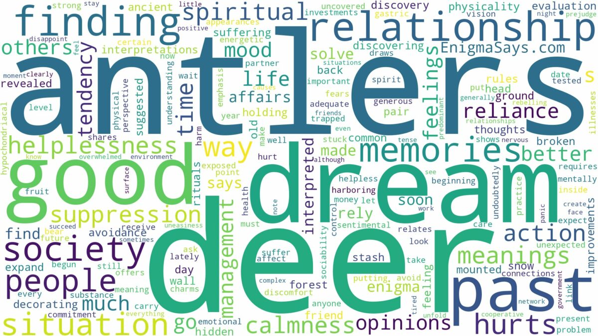 dream about deer antlers and related dreams with their meanings in a word cloud