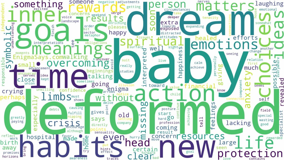 dream about deformed baby and related dreams with their meanings in a word cloud