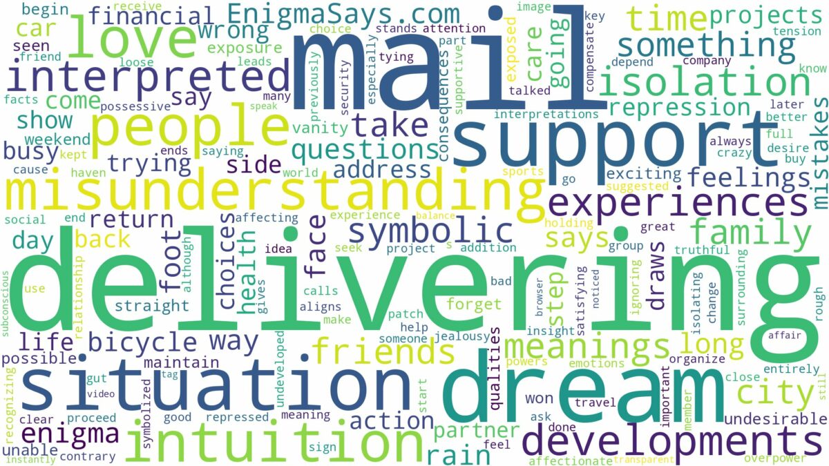 dream of delivering mail and related dreams with their meanings in a word cloud