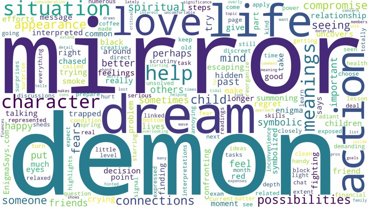 dream about demon in mirror and related dreams with their meanings in a word cloud