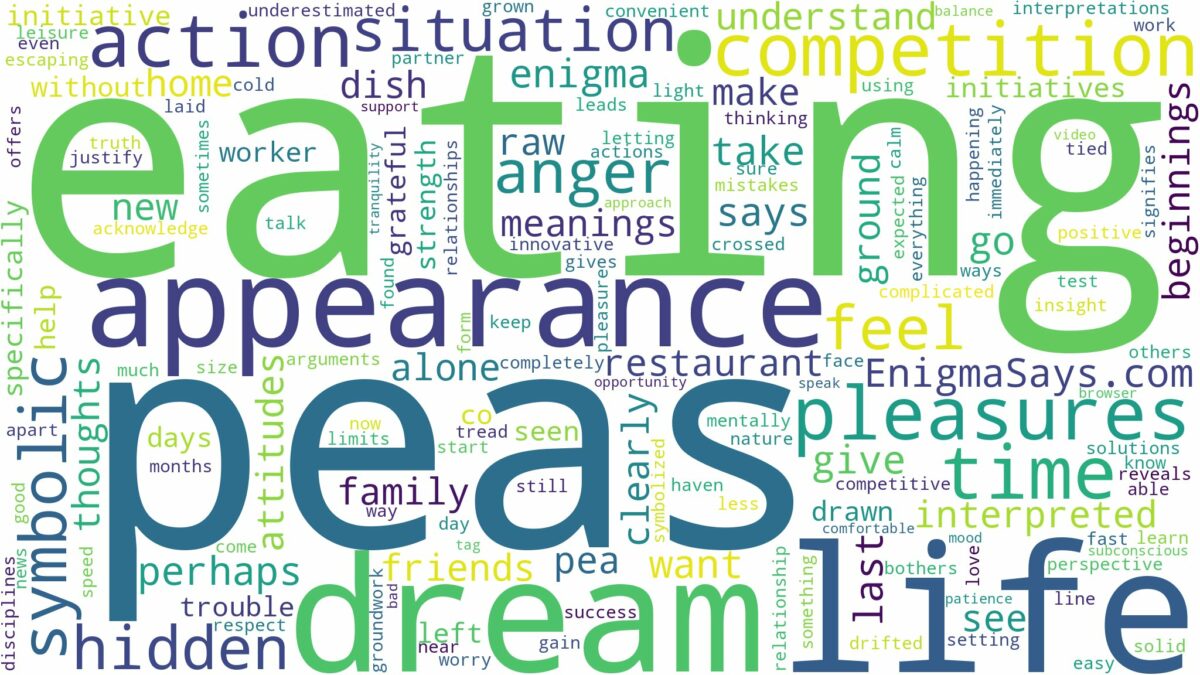 dream of eating peas and related dreams with their meanings in a word cloud