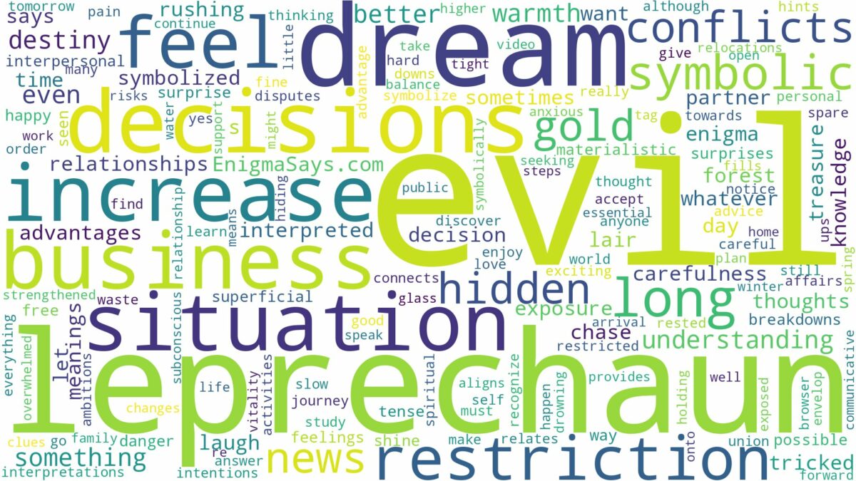 dream about evil leprechaun and related dreams with their meanings in a word cloud