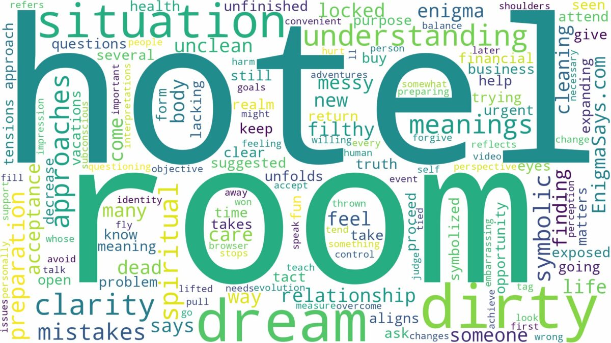 dream about dirty hotel room and related dreams with their meanings in a word cloud